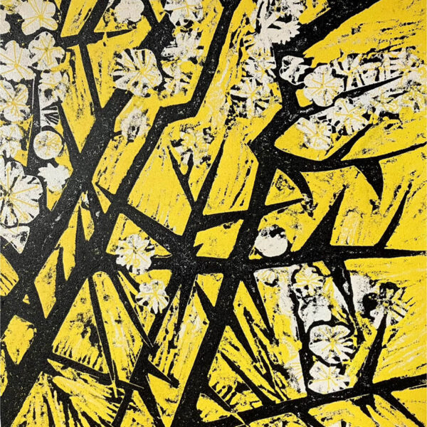 “Blackthorn - yellow version “ woodcut 44 x 33 cms edition of 6